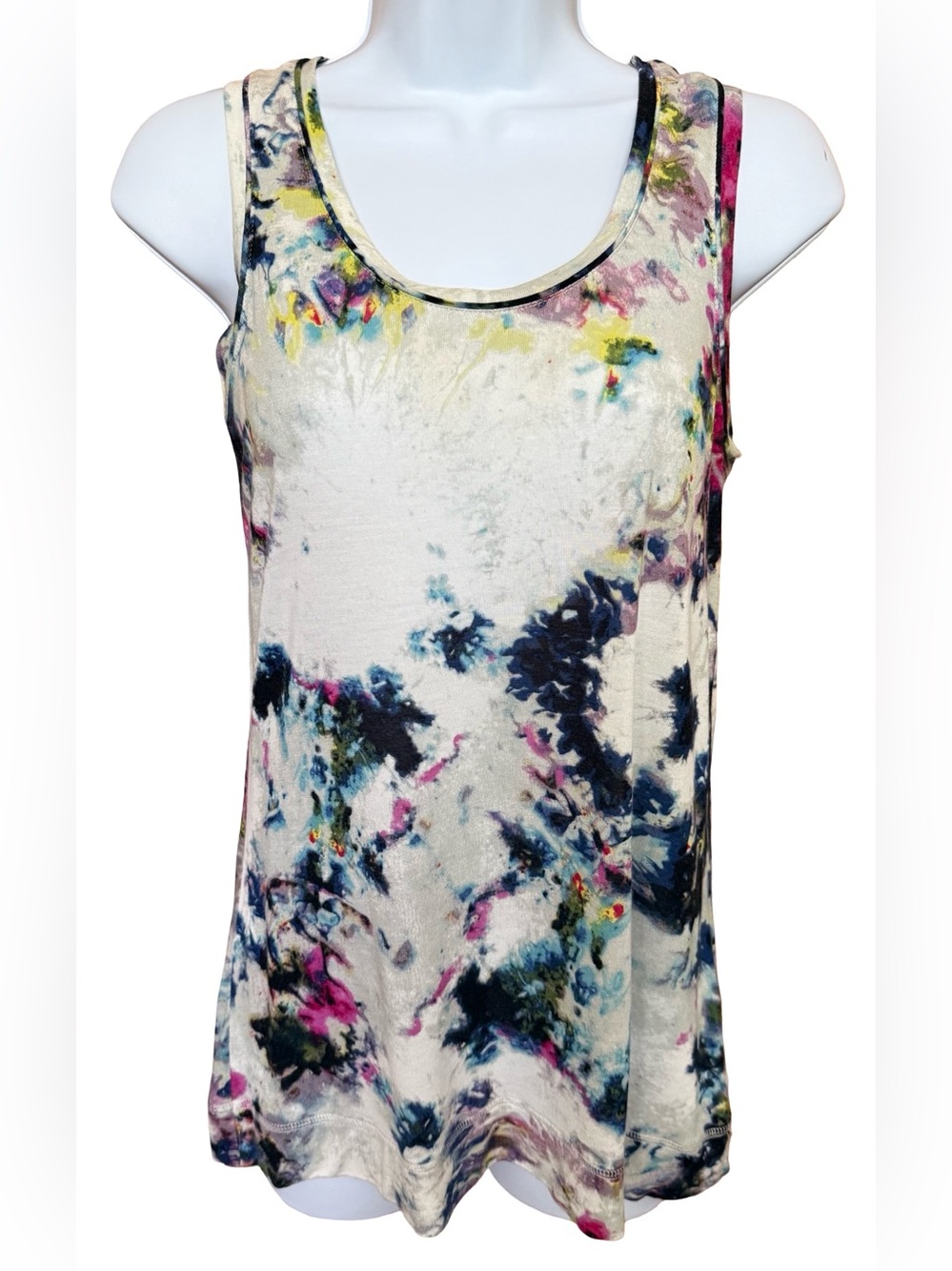 Vera Wang Sleeveless Tank Top Y2K Whimsical Artsy Maximalist Fairycore Moody
